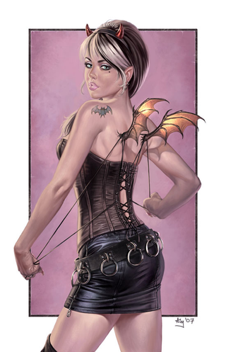 Illustration for article titled Pinup art that kicks you in the teeth